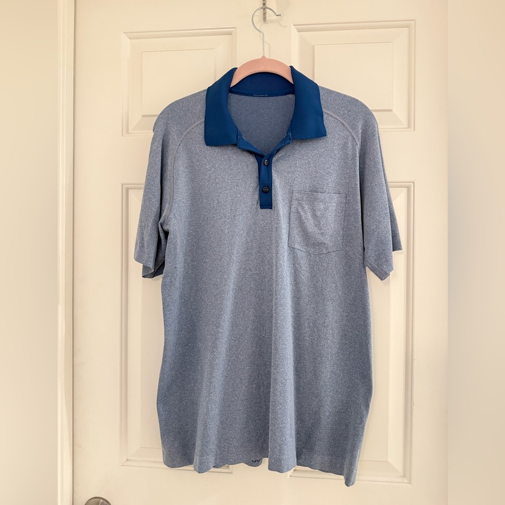 Lululemon Men’s Metal Vent Tech Polo Shirt Blue M